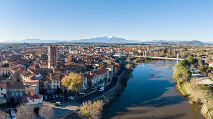 Rivesaltes , l'Agly et le Canigou (66600) dans les  Pyr&eacute;n&eacute;es orientales, France en d&eacute;cembre 2025	