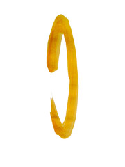 An organic yellow-brown abstract oil paint scribbles creating warm artistic accents on transparent background.