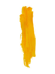 Warm yellow-brown abstract oil paint strokes forming expressive scribble elements with transparent background.