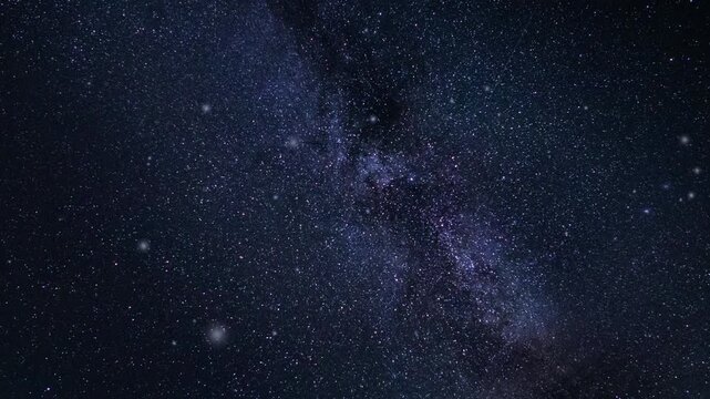  Bright shining blue stars and galaxy dust in frozen space background