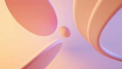 Abstract 3d shapes in soft pastels