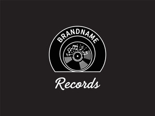 Fototapeta premium Vinyl Record Logo Design Template.