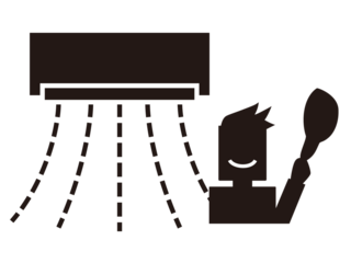 エアコンを取り付け終えた業者のイラスト