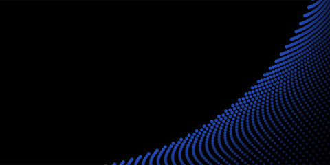 Abstract curvy spots, geometric pattern forming wave like curved shapes on a black background. Modern style optical illusion design for text, ideal for posters, banners, or modern graphic layouts.