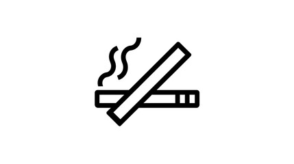 no smoking cigarette line icon outline vector sign linear style pictogram isolated on white symbol logo illustration editable stroke.