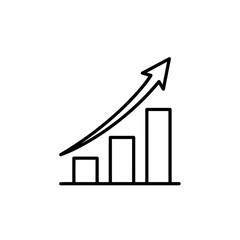 Business Growth Growth Chart with Increasing Bar Graph and Arrow