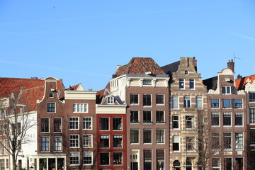 Fototapeta premium Amsterdam Kalkmarkt Typical Dutch House Facades View, Netherlands