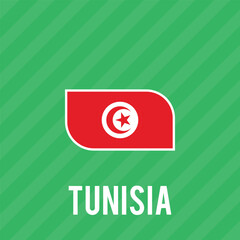 Vector illustration design template of Colored Tunisia flag. Vector illustration of Tunisia flag. Editable colors.