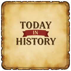 Today in History Retro Square Parchment Template