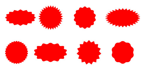 Sale sticker, price tag, starburst icon set