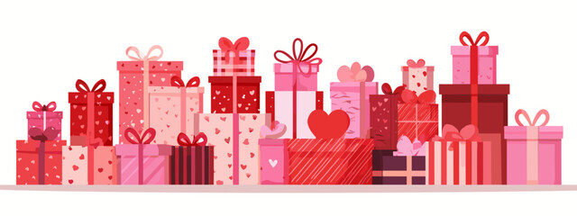 gift box with red ribbon and bow vector illustration isolated on white background 