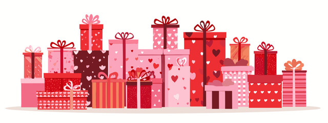 gift box with red ribbon and bow vector illustration isolated on white background 