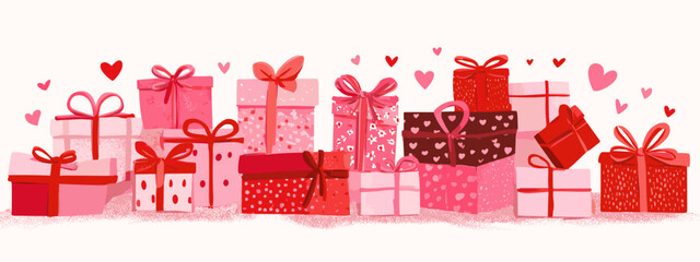 gift box with red ribbon and bow vector illustration isolated on white background 