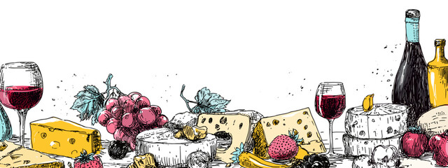 abstract background with wine glasses