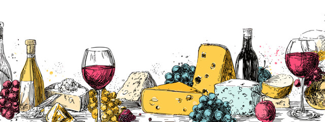 abstract background with wine glasses