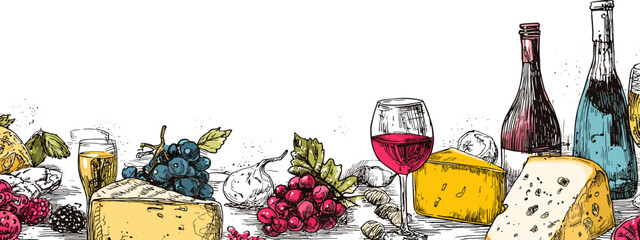 abstract background with wine glasses