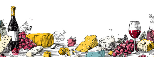 abstract background with wine glasses