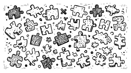 Obraz premium jigsaw puzzle isolated on white vector illustation 