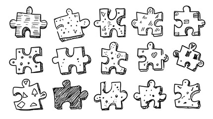 Obraz premium jigsaw puzzle isolated on white vector illustation 