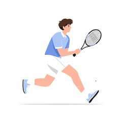 tennis player vector illustration isolated on white background 
