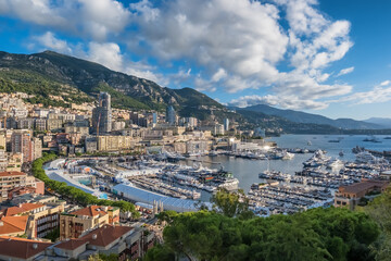 Obraz premium Monaco Harbour and Marina in Monte Carlo at sunny day