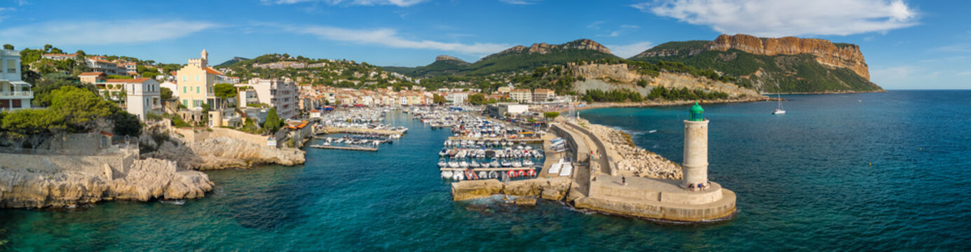 Aerial view of Cassis on the French Riviera, southern France.