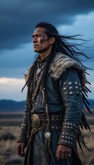 Obraz premium Warrior portrait in wind