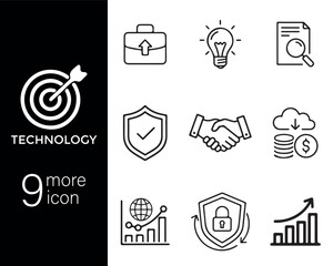 Modern Business and Technology Icon Set for Web and Mobile UI Design