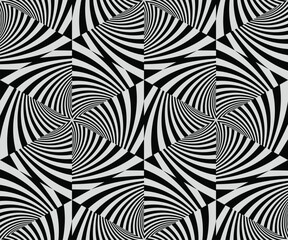Seamless pattern. Abstract striped background. Black and white design. Vector illustration for textile printing, packaging, wrapper, etc.