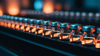 Close-up of a professional audio mixing console with illuminated controls and knobs for sound engineering and music production in a studio setting