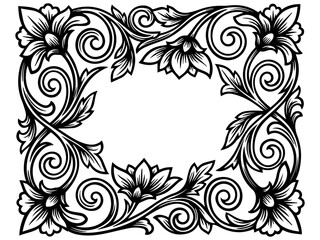 Vintage art flower frame background 
