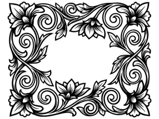 Vintage art flower frame background  © Ardani