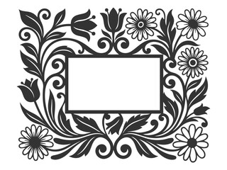 Vintage art flower frame background 