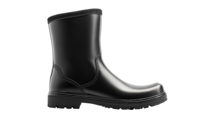 High-resolution studio photograph of a black rubber boat designed for winter use, compact inflatable vessel with clean lines and smooth surface, realistic lighting, sharp focus, minimal composition, i