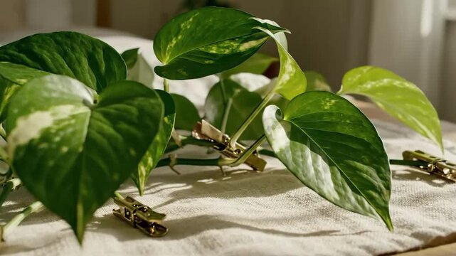 Golden Pothos Plant Displayed Beautifully In Natural Light, Capturing The Essence Of Indoor