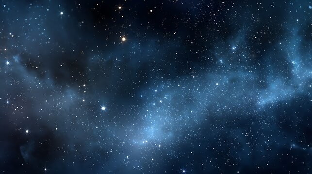 starry night sky starfield shiny stars and galaxy space background.