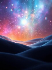 Galactic luminescence adrift in a velvet expanse, a painterly dreamscape,  serene glow,  fantasy