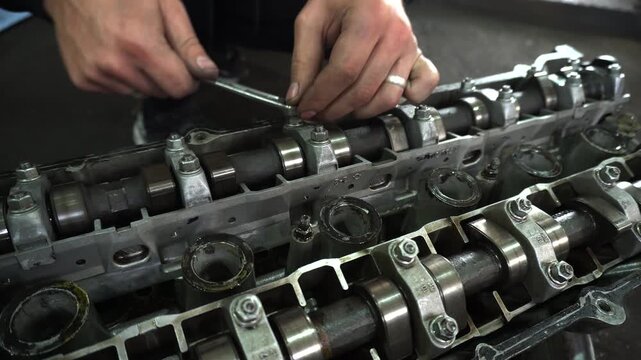repair and assembly of a standard turbocharged engine for a drift car, descaling and descaling of valves in the head of the gas distribution mechanism, installation of camshafts