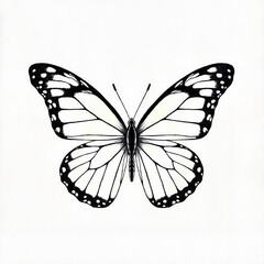 Detailed butterfly wing pattern illustration, realistic texture, isolated