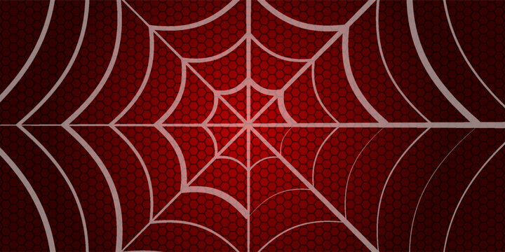 Spider web. Cobweb on Red background. Vector illustration