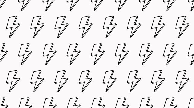 Repetitive pattern of small, hand-drawn lightning bolt symbols fills the frame, suggesting energy, excitement, or sudden bursts of power in a seamless background texture.