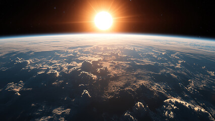 sunlight in the sky horizon view background, cloud, landscape