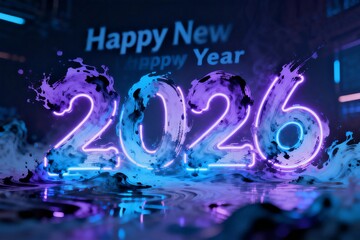 Neon New Year 2026 Splash