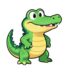 Fototapeta premium Cute Cartoon Alligator Standing and Smiling