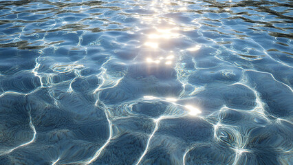 clear glowing water waves, light, pure