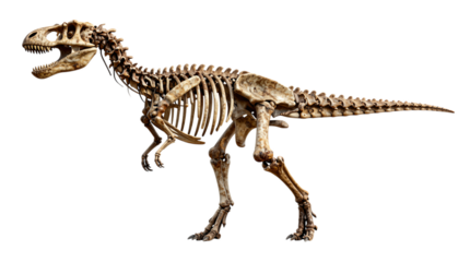 Detailed Dinosaur Skeleton in Walking Pose