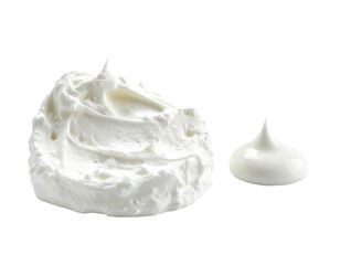 Close-up of whipped, fluffy, and creamy dairy products, on a black backdrop