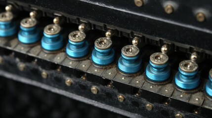 Stepbystep shot of a dot matrix printers ink ribbon installation showcasing the mechanical details and manual threading process.