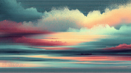 Digital glitch with horizontal texture, creating a modern, abstract design element with distortion effects, perfect for futuristic or tech-inspired visuals.
