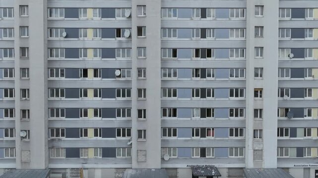Vue a&eacute;rienne de la banlieue parisienne, nord de Paris, Saint denis, Seine saint denis